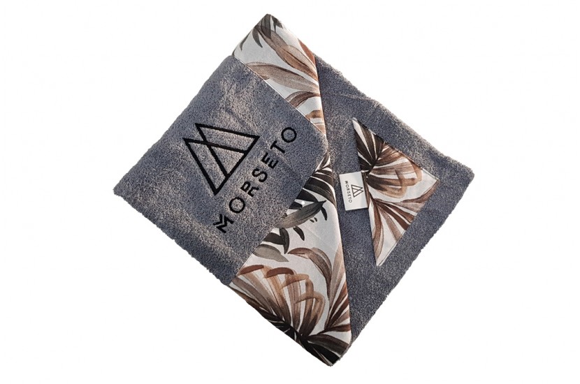 Πετσέτα Θαλάσσης MORSETO Luxury Grey Leaves 155 x 75cm
